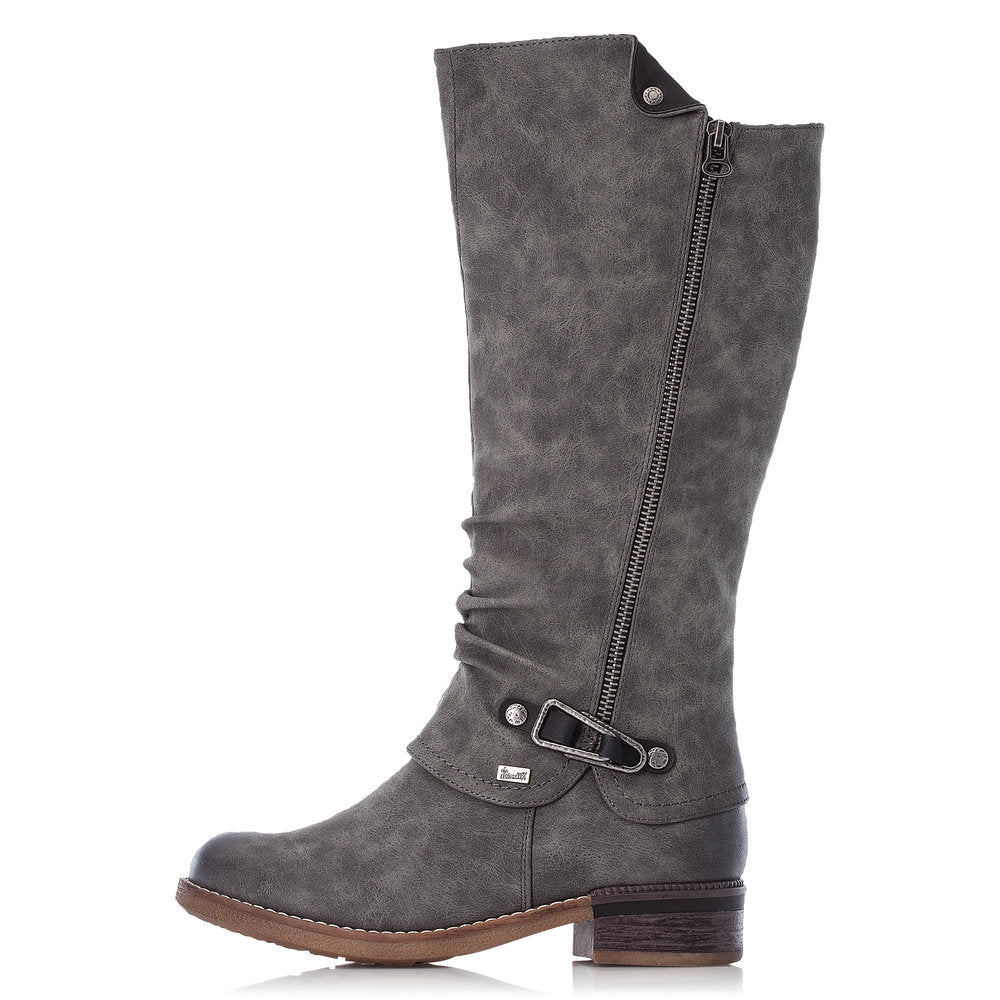 Rieker Women's 94652 Tall Boot - Water Resistant, Walkable Heel, All-Weather Style