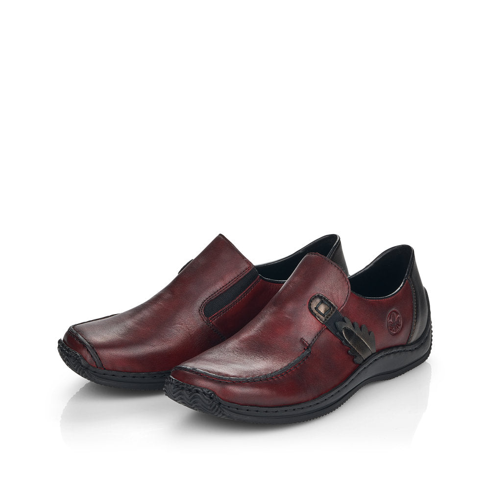 rieker ladies dress shoes Rieker 47264-00 Black Leather 41 EU Womens Slip On Shoes
